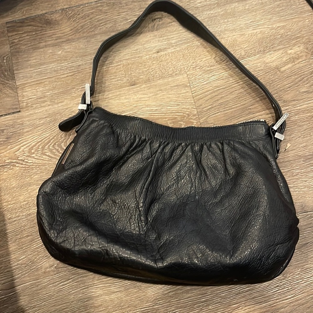 Perkins black leather purse